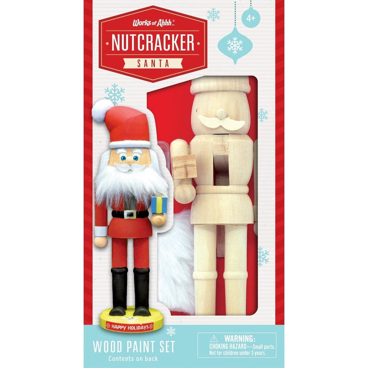 Nutcracker Santa Wood Craft Paint Set 8.5in Non-Toxic Acrylic Paint Kit Image 1