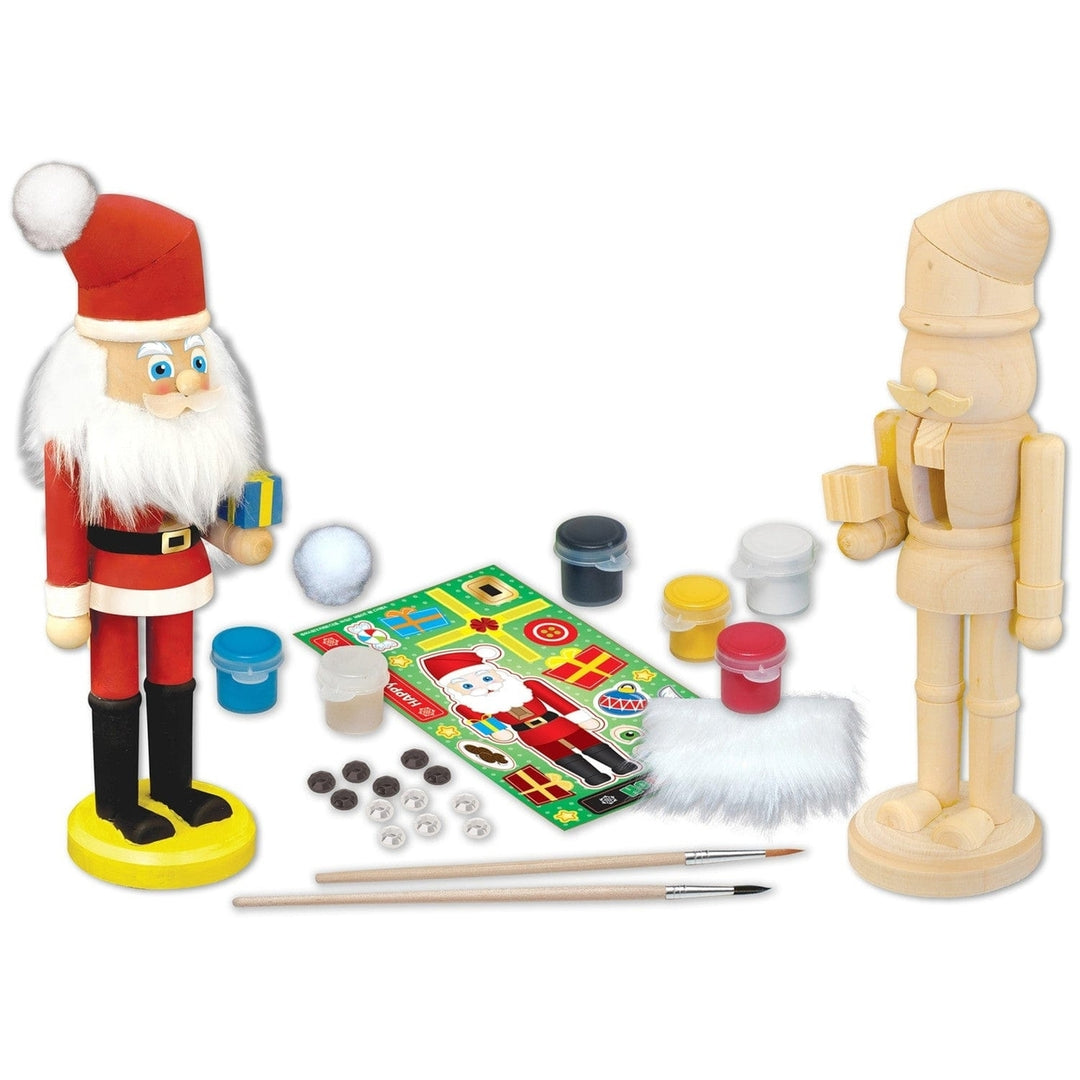 Nutcracker Santa Wood Craft Paint Set 8.5in Non-Toxic Acrylic Paint Kit Image 2