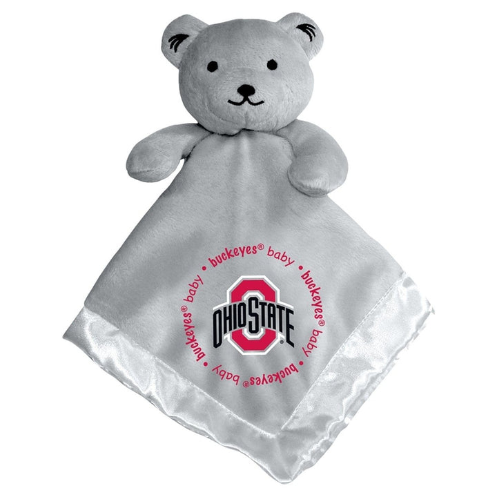 Ohio State Buckeyes Security Bear Gray Plush 14in Baby Fan Blanket Buddy Image 1