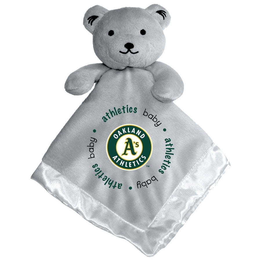 Oakland Athletics Security Bear Gray Plush 14in Soft Satin Lining Baby Fanatics Image 1