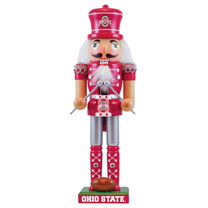 Ohio State Buckeyes Collectible Nutcracker Handcrafted Wood Team Colors 12in Image 1