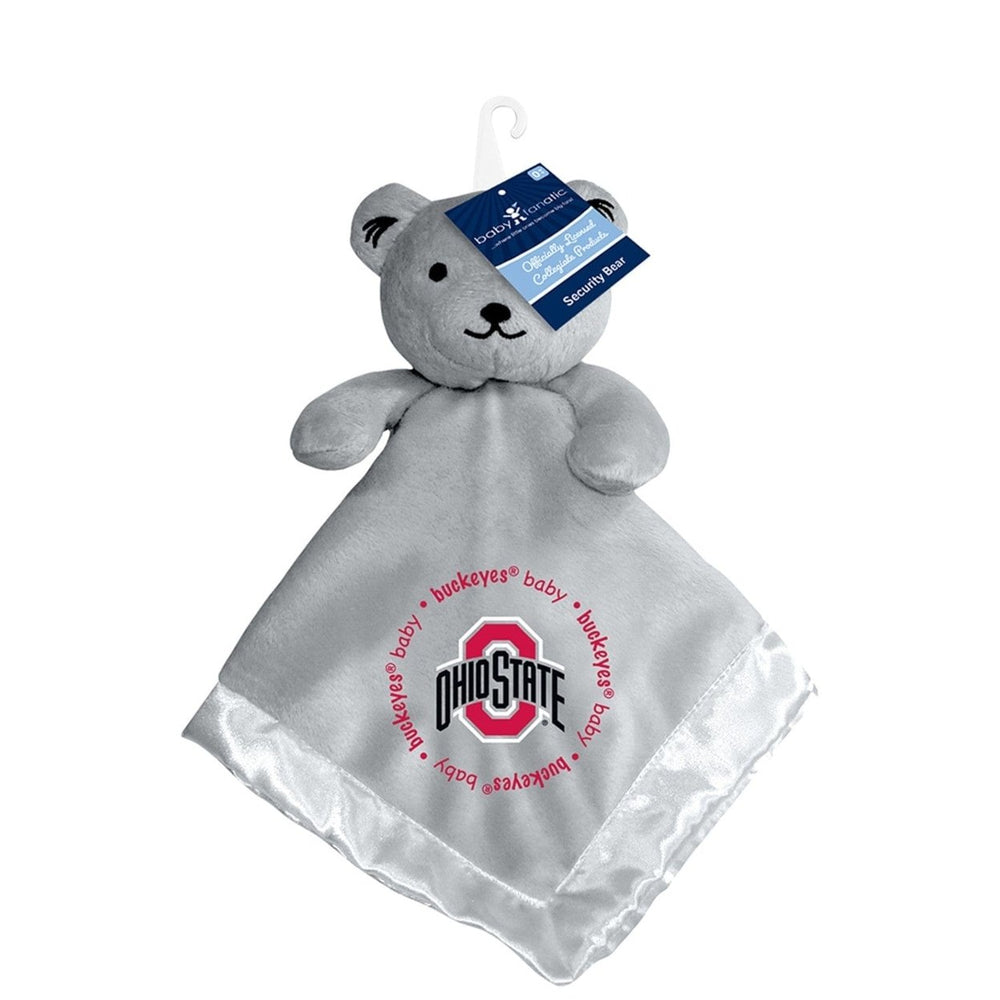 Ohio State Buckeyes Security Bear Gray Plush 14in Baby Fan Blanket Buddy Image 2