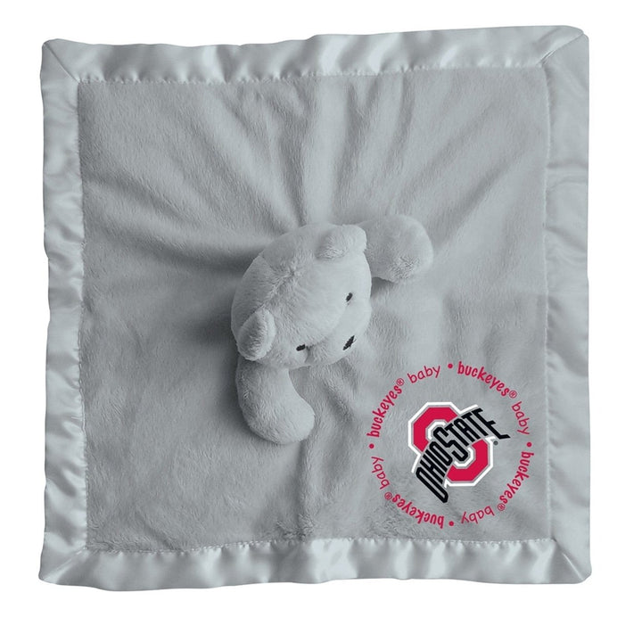 Ohio State Buckeyes Security Bear Gray Plush 14in Baby Fan Blanket Buddy Image 3