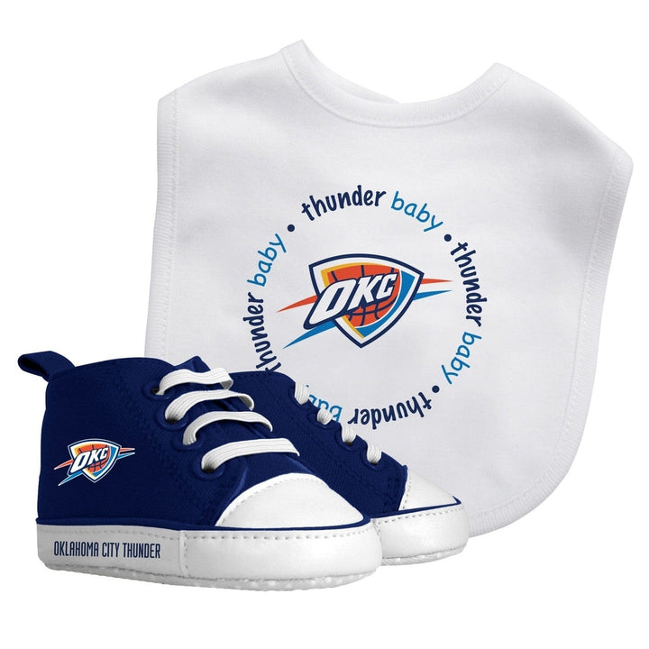 Oklahoma City Thunder Baby Gift Set Bib and Pre-Walkers 2-Piece Cotton Slip-On Image 1