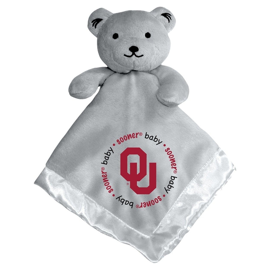 Oklahoma Sooners Security Bear Gray Soft Plush Baby Comfort Toy 14in Image 1