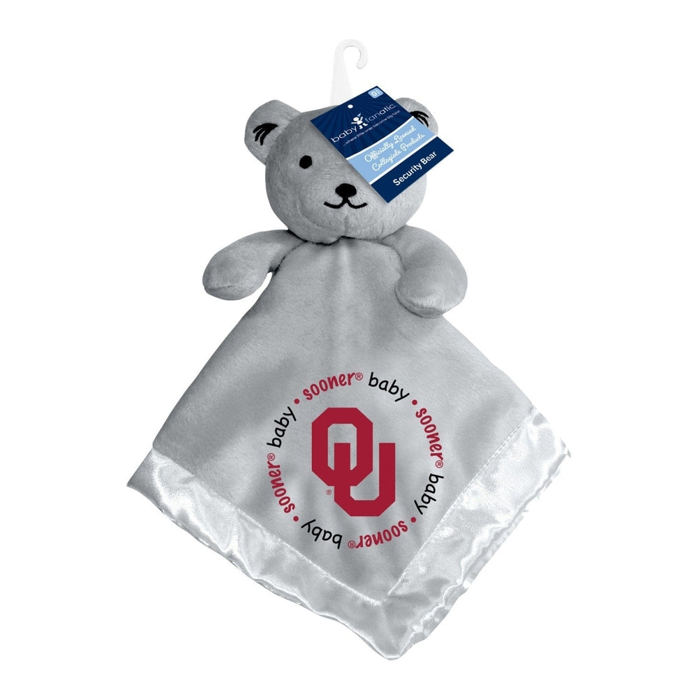 Oklahoma Sooners Security Bear Gray Soft Plush Baby Comfort Toy 14in Image 2