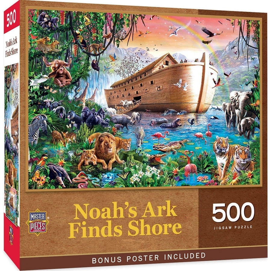 MasterPieces Noahs Ark 500 Piece Jigsaw Puzzle 15x21 Eco-Friendly Colorful Animals Image 1