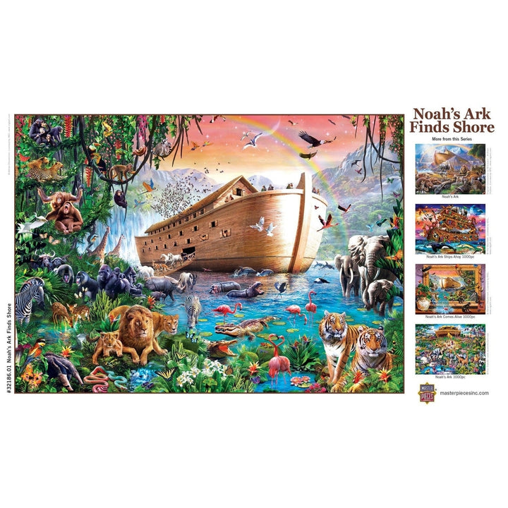 MasterPieces Noahs Ark 500 Piece Jigsaw Puzzle 15x21 Eco-Friendly Colorful Animals Image 4