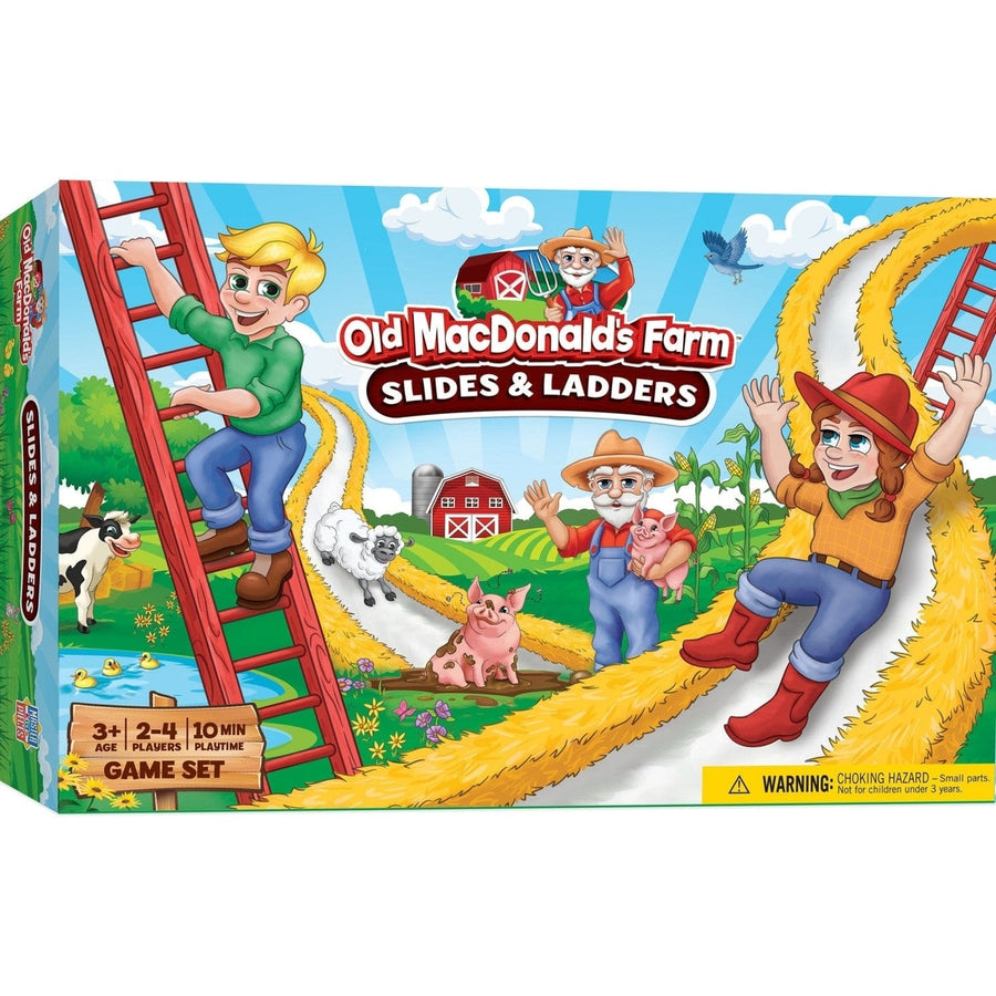 Old MacDonalds Farm Slides and Ladders Board Game Masterpieces Ages 3+ 2-4 Players Image 1