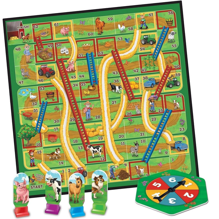 Old MacDonalds Farm Slides and Ladders Board Game Masterpieces Ages 3+ 2-4 Players Image 2