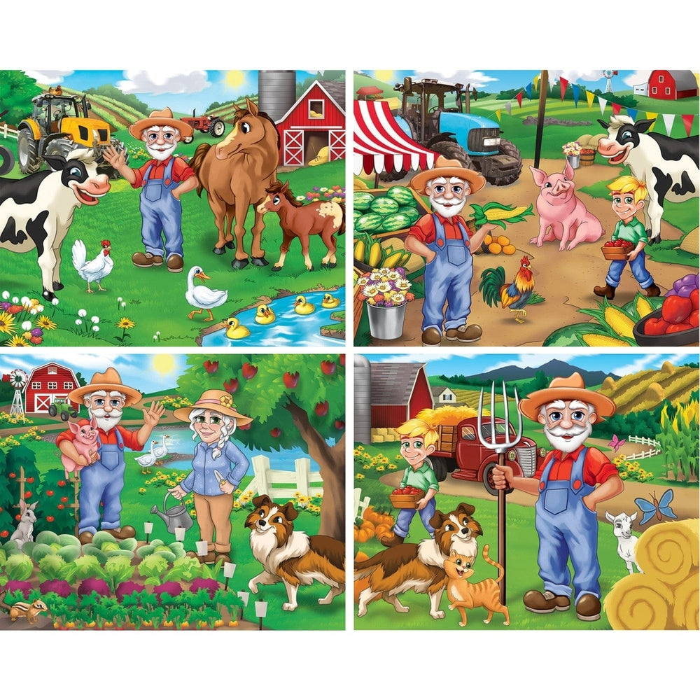 Old MacDonalds Farm 100 Piece Jigsaw Puzzles 4 Pack Eco-Friendly Fun for Kids Image 2