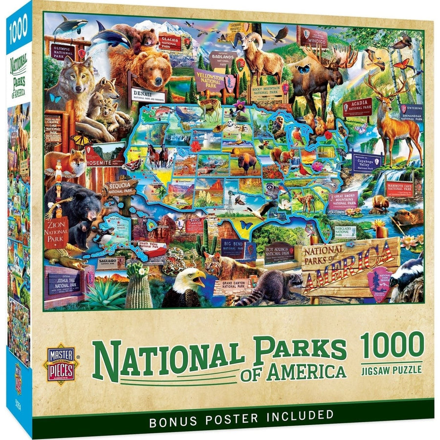 Masterpieces National Parks of America 1000 Piece Jigsaw Puzzle Recycled Material Image 1