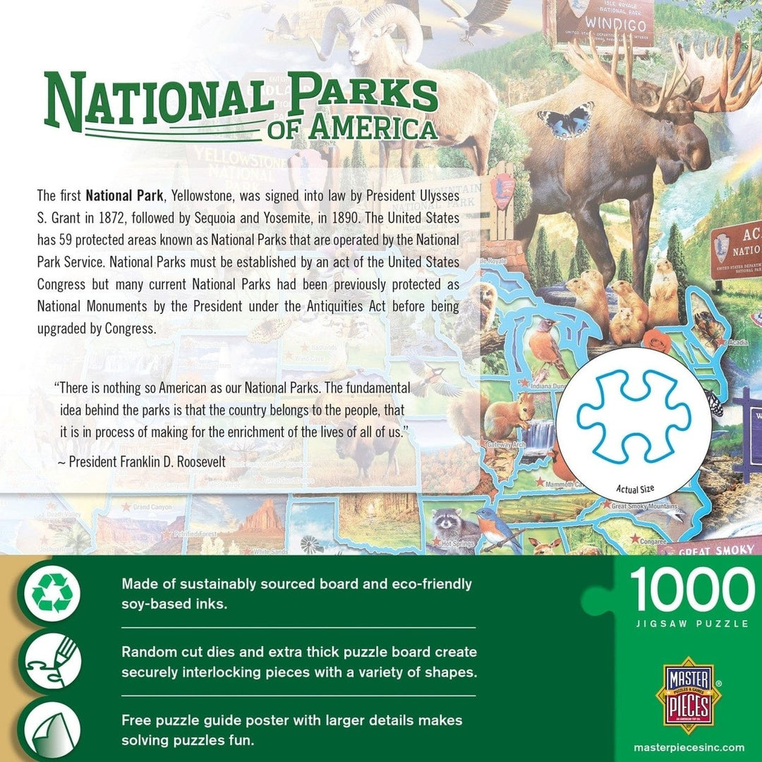 Masterpieces National Parks of America 1000 Piece Jigsaw Puzzle Recycled Material Image 3