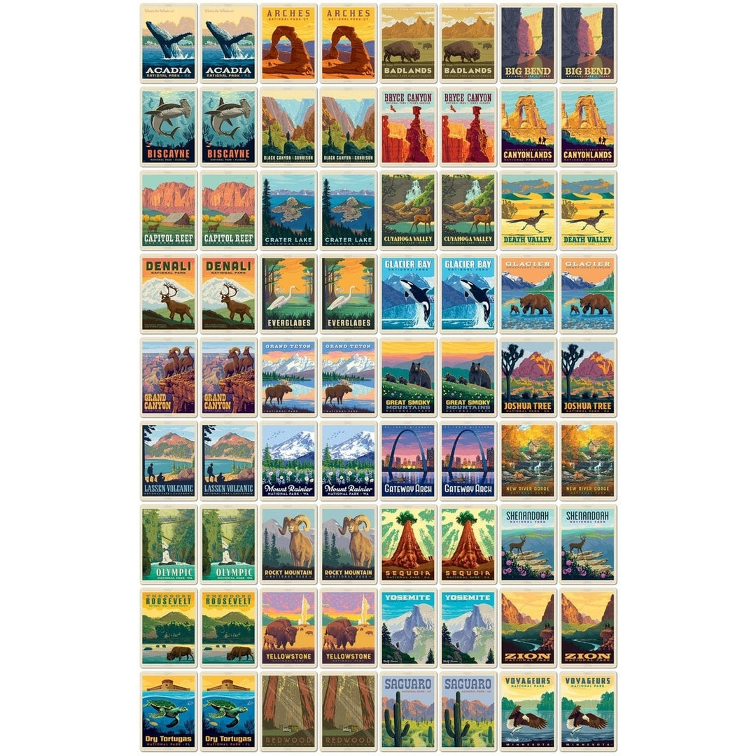 National Parks Memory Game by Masterpieces 72 Oversized Cards Educational Fun Image 2