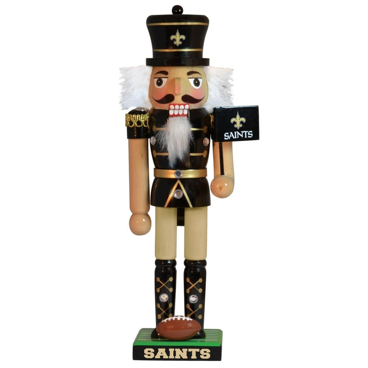 Orleans Saints NFL Collectible Nutcracker Solid Wood Handcrafted Team Colors Image 1