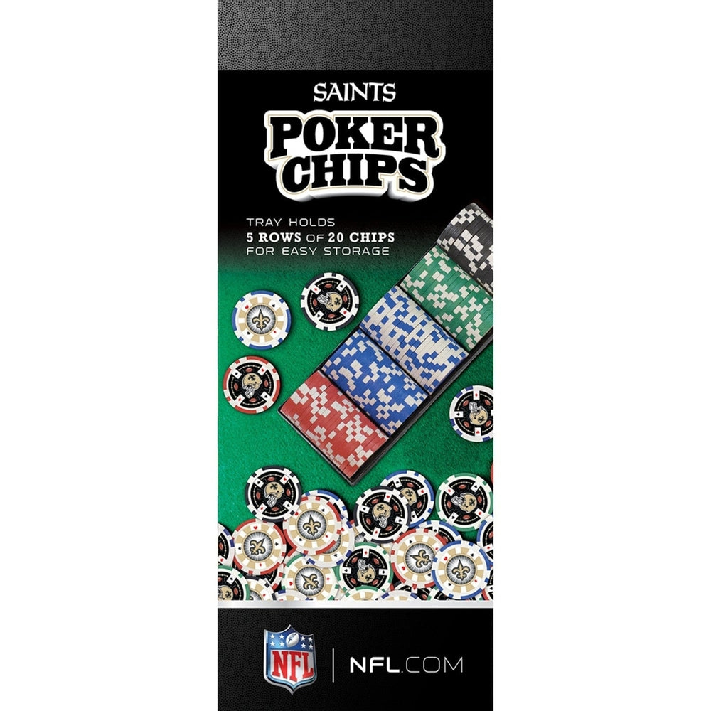 Orleans Saints Casino Style Poker Chips 100 Pieces Heavy Duty 11.5g Set Image 2