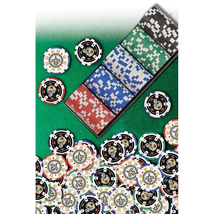 Orleans Saints Casino Style Poker Chips 100 Pieces Heavy Duty 11.5g Set Image 4