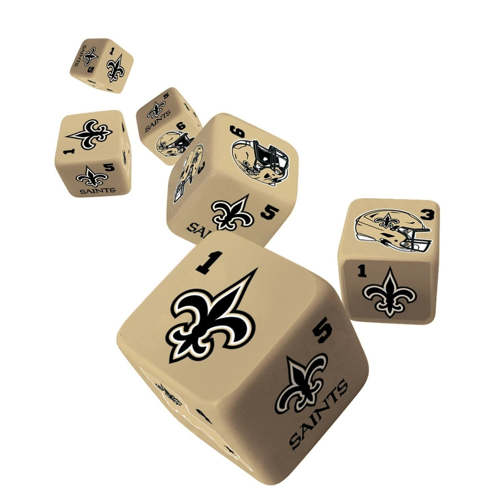 Orleans Saints Dice Set 19mm Officially Licensed 6-Piece Gaming Dice Image 2