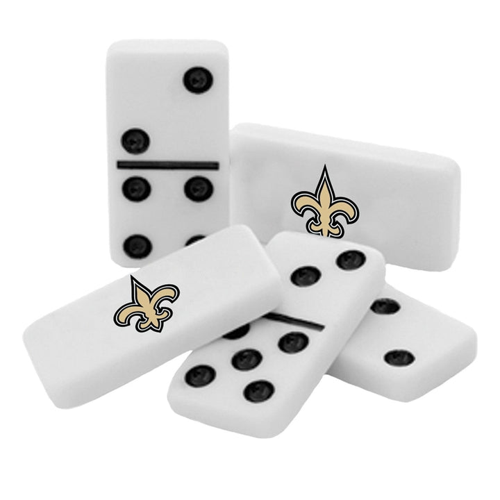 Orleans Saints Dominoes Set Officially Licensed Collectible Tin 28 Pieces Image 2