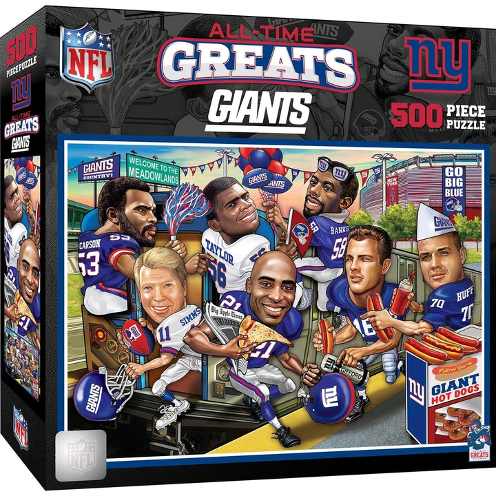 York Giants 500 Piece Jigsaw Puzzle NFL All Time Greats Recycled Material Image 1