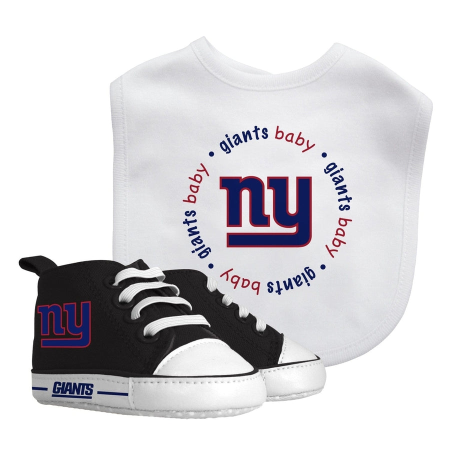 York Giants Baby 2-Piece Gift Set Bib and Pre-Walkers Team Logo Cotton Image 1