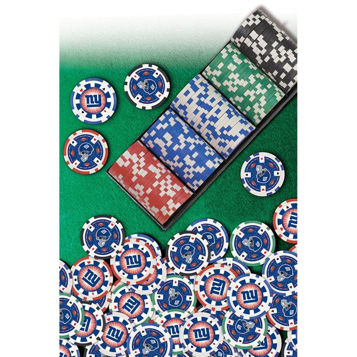 York Giants 100 Piece Casino Style Poker Chips Team Colors Officially Licensed Image 4