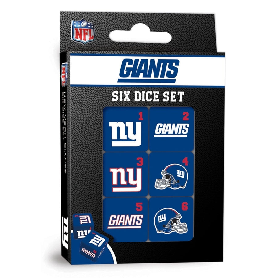 York Giants 19mm Dice Set 6-Piece Official NFL Team Colors Gaming Dice Image 1