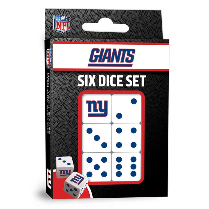 York Giants Dice Set 6-Piece D6 Gaming Dice Official Licensed 16mm Image 1