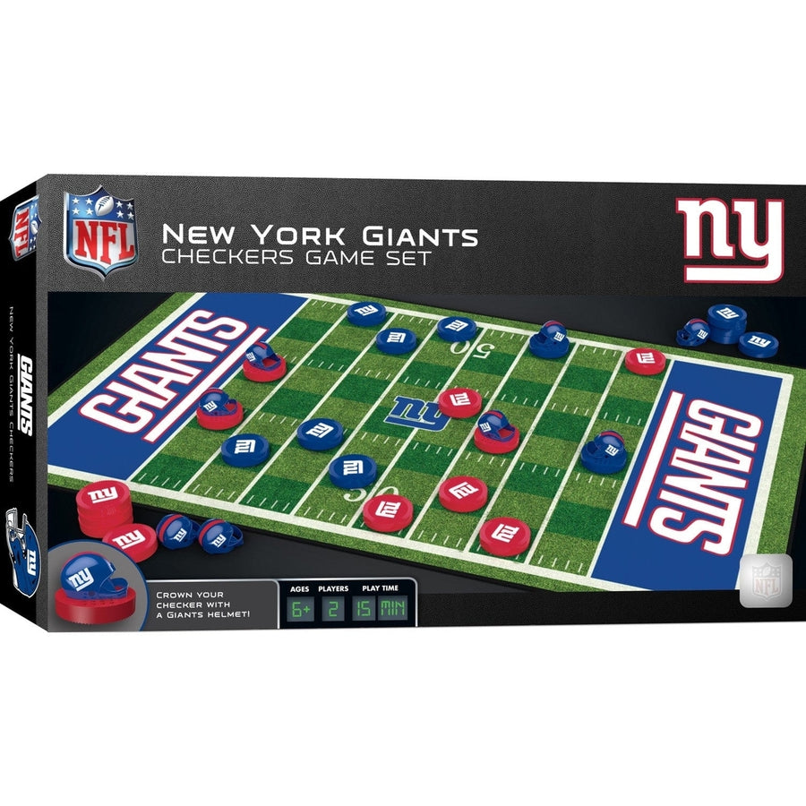 York Giants Checkers Game NFL Board Game 24 Pieces 13x21 inch Size Image 1