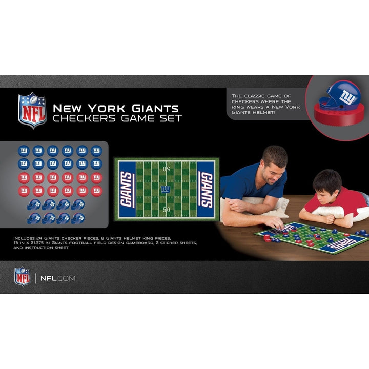 York Giants Checkers Game NFL Board Game 24 Pieces 13x21 inch Size Image 3