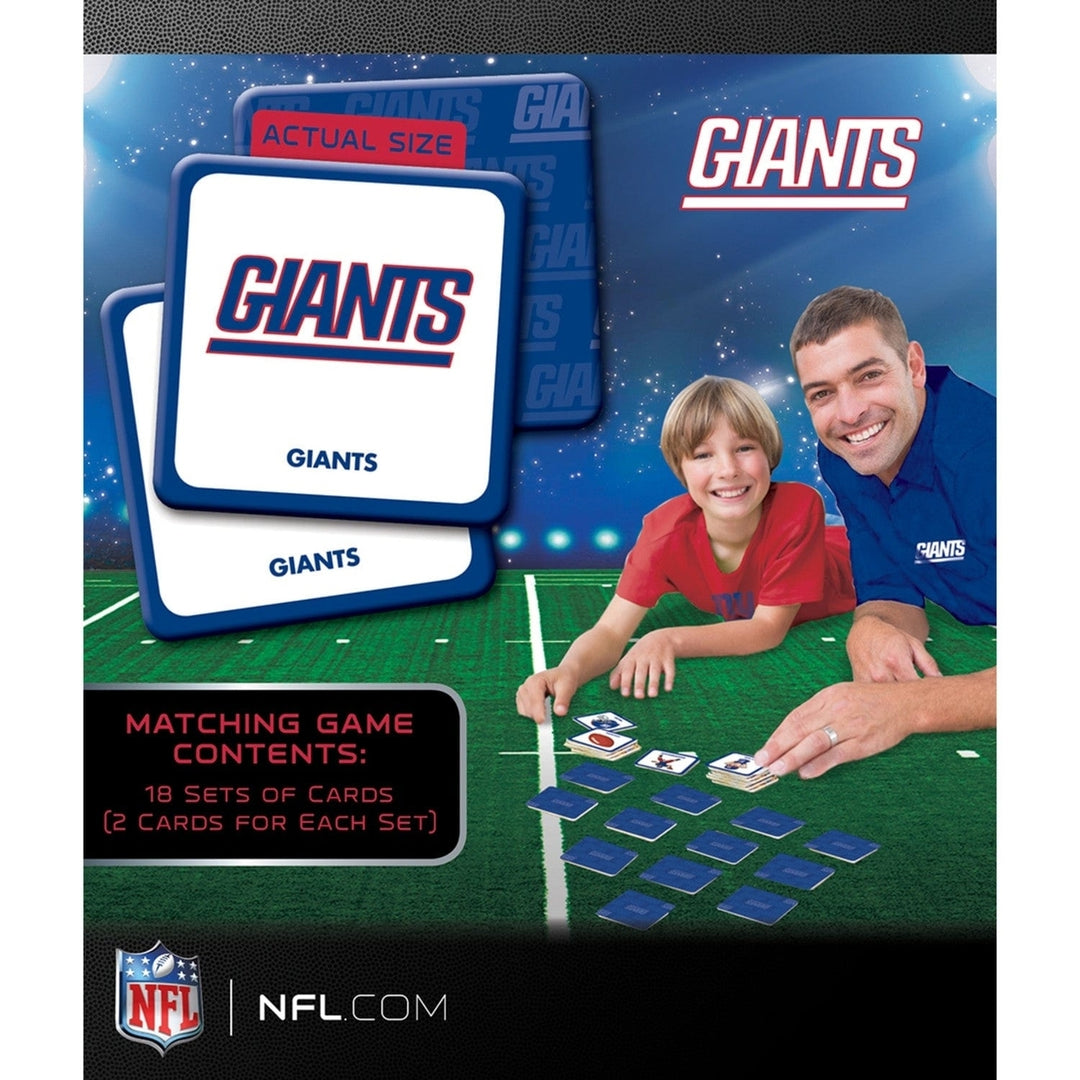 NFL York Giants Matching Game Family Fun 18 Unique Pairs Durable Cards Image 3