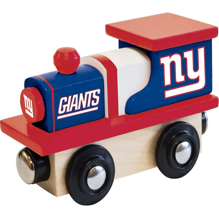 York Giants Toy Train Engine Wooden NFL Team Compatible with 1 Inch Tracks Image 1