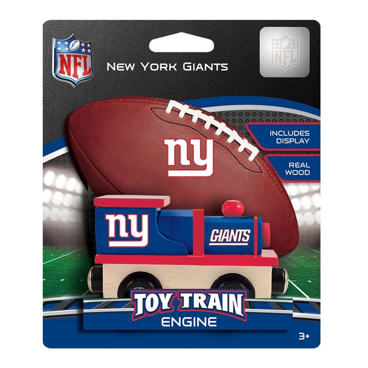 York Giants Toy Train Engine Wooden NFL Team Compatible with 1 Inch Tracks Image 2