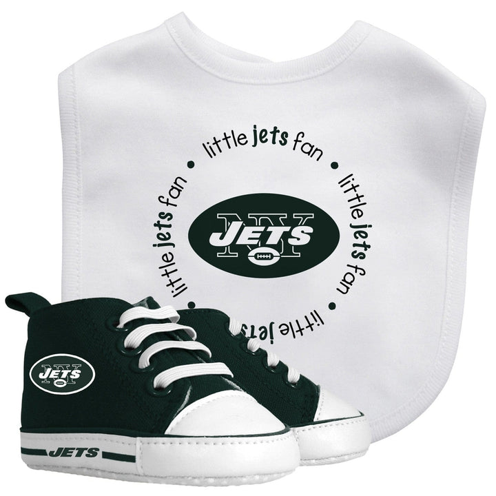 York Jets Baby Gift Set Bib Pre-Walkers 2 Piece Slip-On Shoes Cotton Image 1