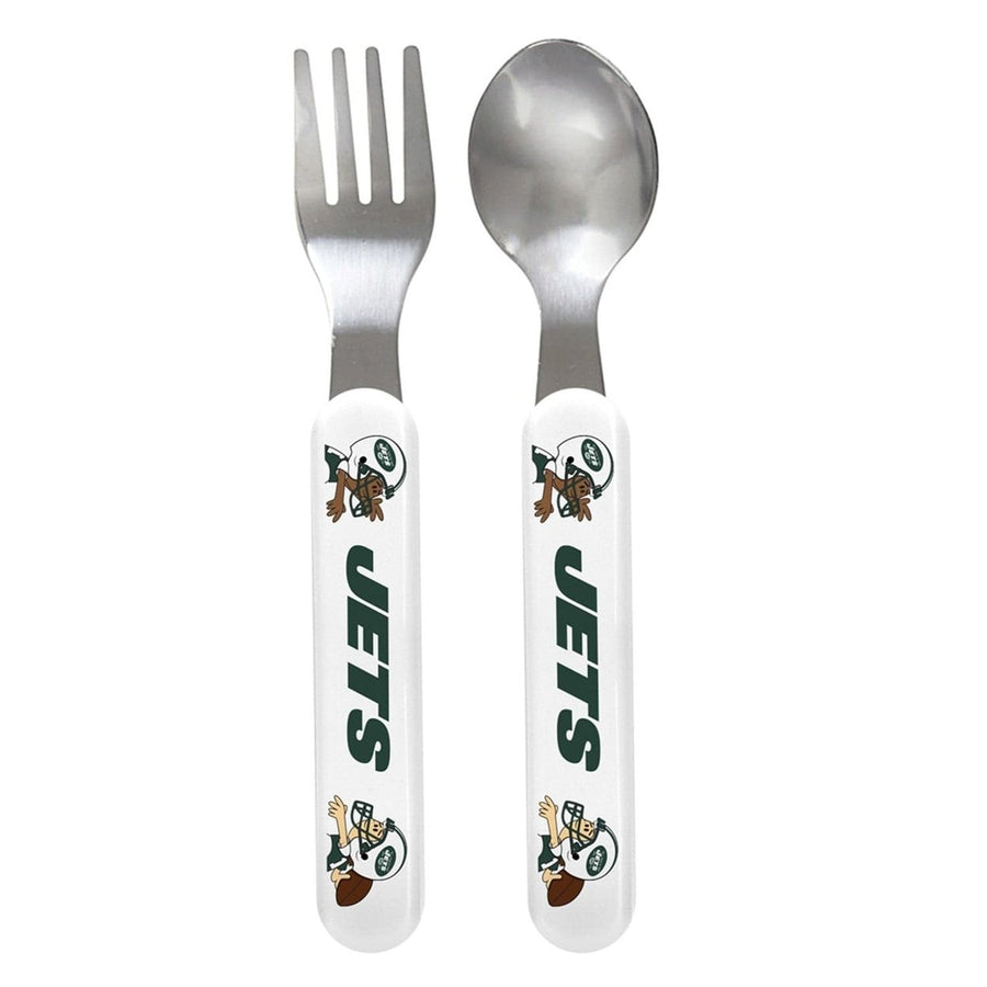 York Jets Baby Fork and Spoon Set BPA-Free Ergonomic Feeding Utensils Image 1