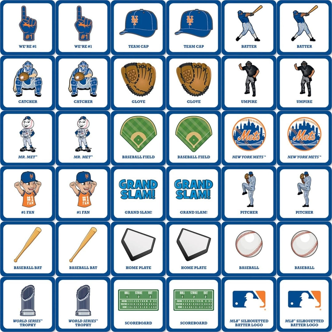 York Mets Matching Game MLB Family Memory Card Game Fun Entertainment Image 2