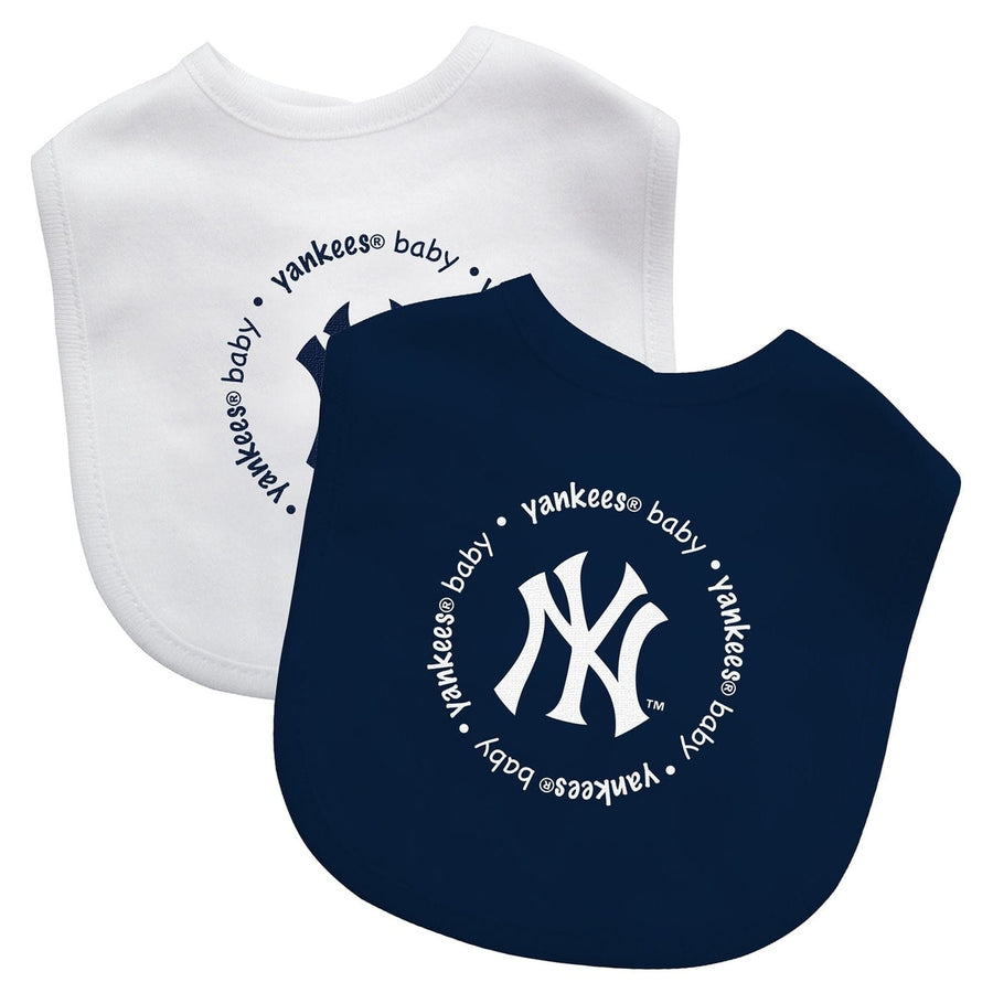 York Yankees Baby Bibs 2-Pack Navy White Cotton Unisex Infant Apparel Image 1