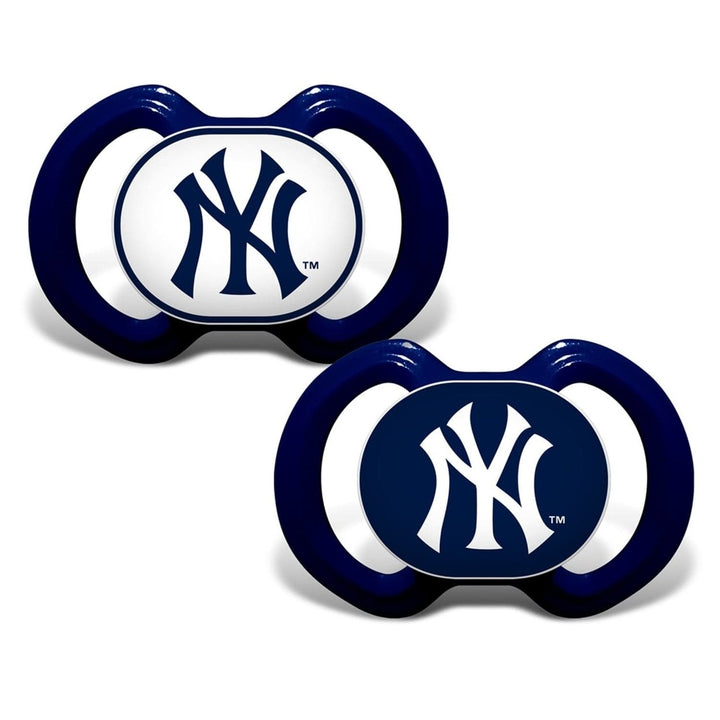 York Yankees Pacifier 2-Pack Orthodontic Silicone BPA-Free Infant Safe Image 1