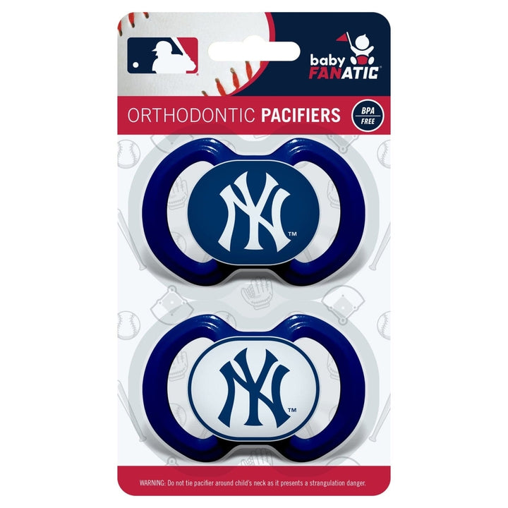 York Yankees Pacifier 2-Pack Orthodontic Silicone BPA-Free Infant Safe Image 2