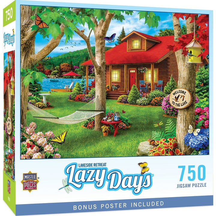 MasterPieces Lazy Days Lakeside Retreat 750 Piece Jigsaw Puzzle 18x24 inches Image 1