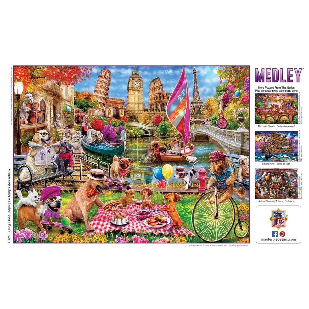 Medley Dog Gone Days 300PC EZ Grip Jigsaw Puzzle 18x24 Recycled Material Image 4