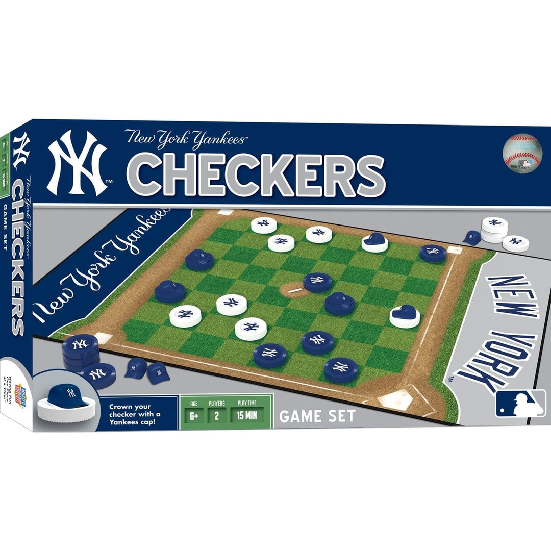 York Yankees Checkers Board Game MLB Officially Licensed 24 Pieces Image 1