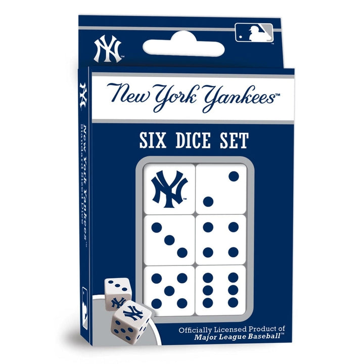 York Yankees Dice Set 6 Piece D6 Gaming Dice 16mm Officially Licensed Image 1