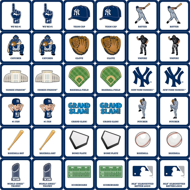 York Yankees Matching Game MLB Family Memory Card Game 18 Pairs Durable Image 2