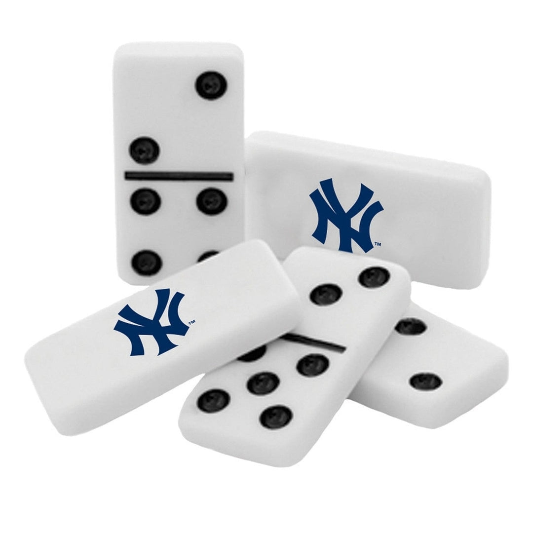 York Yankees Dominoes Set Officially Licensed Double-Sixes Resin Collectible Tin Image 2