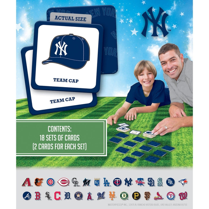 York Yankees Matching Game MLB Family Memory Card Game 18 Pairs Durable Image 3