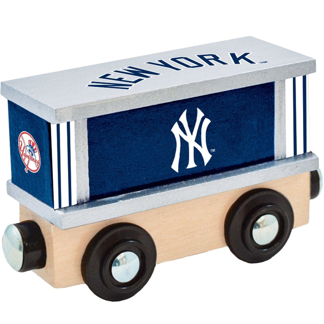 York Yankees Wooden Toy Train Box Car Hand-Painted Kids Gift 1 Inch Track Image 1