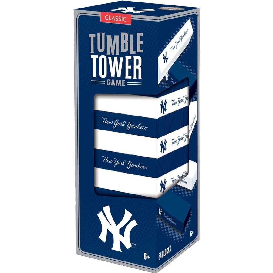 York Yankees Tumble Tower Wooden Game 54 Team Blocks Classic MLB Fun Image 1