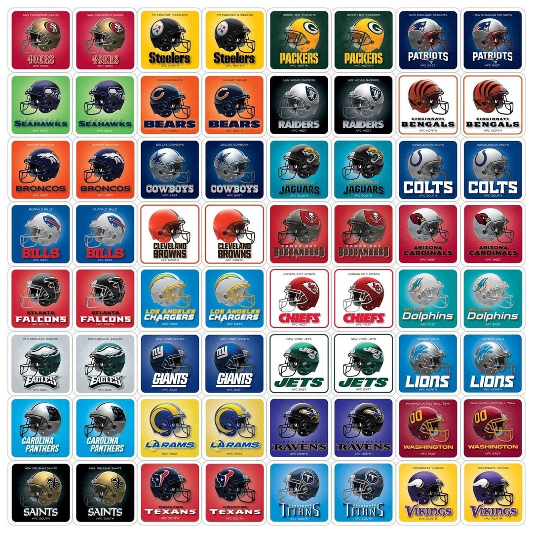 NFL League Matching Game for Kids and Adults 32 Matching Pairs Fun Memory Game Image 2