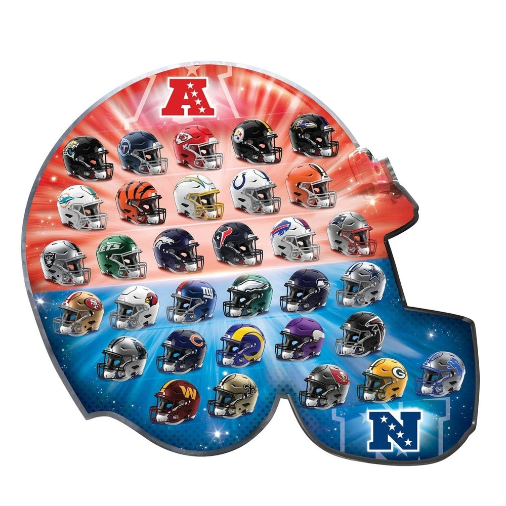 NFL 500 Piece Shaped Jigsaw Puzzle Helmet 32 Teams Football Fan Gift 25x22 Inches Image 2